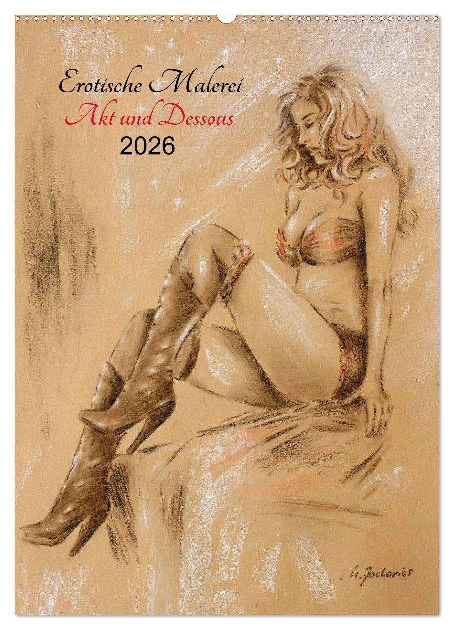 Erotische Malerei - Akt und Dessous (Wandkalender 2026 DIN A2 hoch), CALVENDO Monatskalender: 13 handgemalte Pastelle und Aquarelle der Künstlerin Marita Zacharias (CALVENDO Erotik) Social Sciences