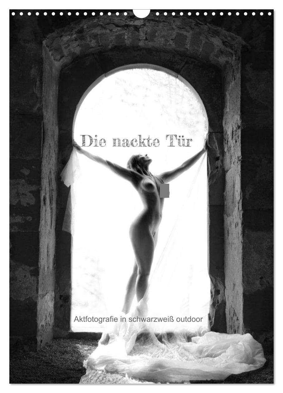 Die nackte Tür - Outdoor Aktfotografie in schwarzweiß (Wandkalender 2026 DIN A3 hoch), CALVENDO Monatskalender: Erotische Fotografie in gotischer Kulisse (CALVENDO Erotik) Calendars