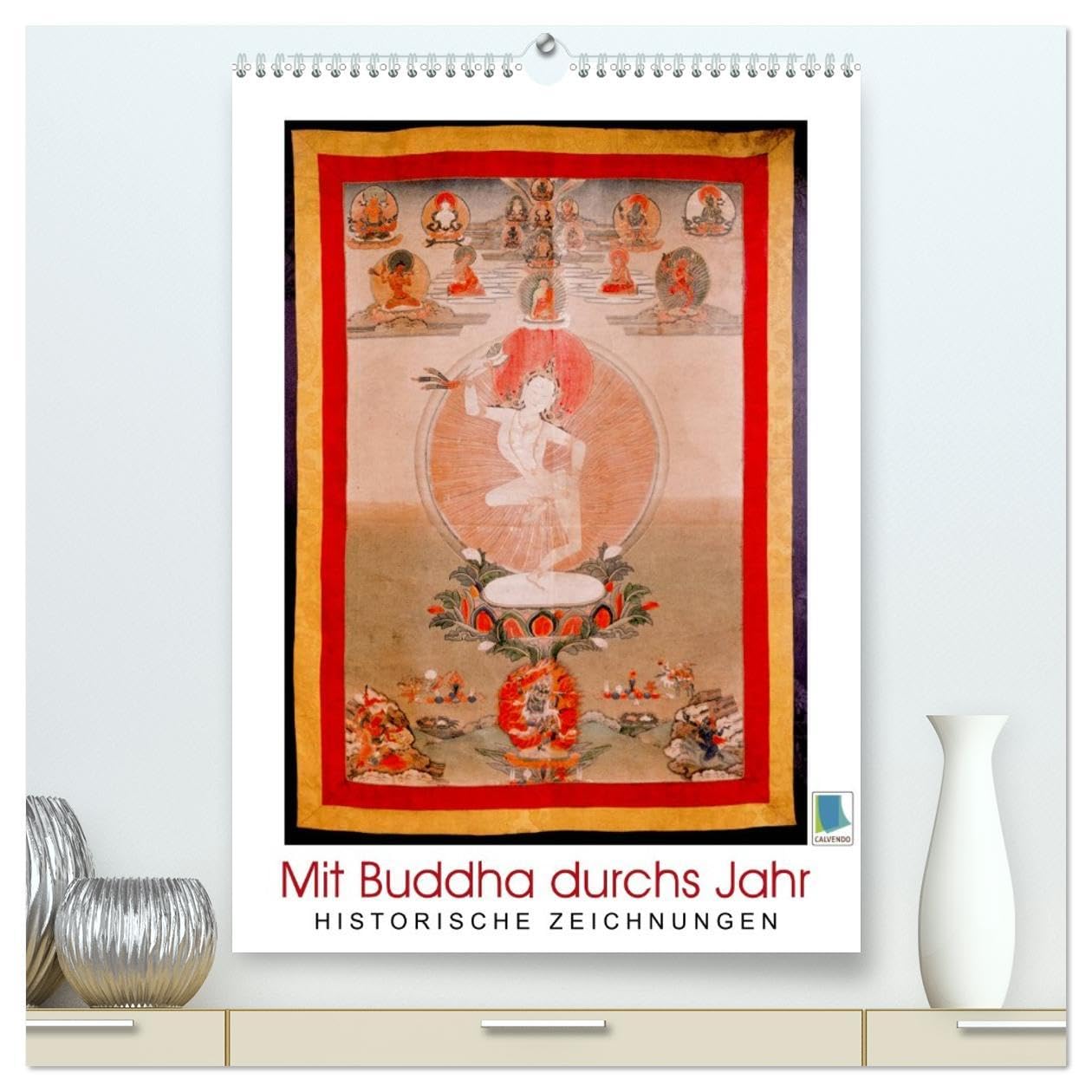 Mit Buddha durchs Jahr: historische Zeichnungen (hochwertiger Premium Wandkalender 2026 DIN A2 hoch), Kunstdruck in Hochglanz: Buddha: Meditative, historische Zeichnungen (CALVENDO Glaube) Film, Art & Culture