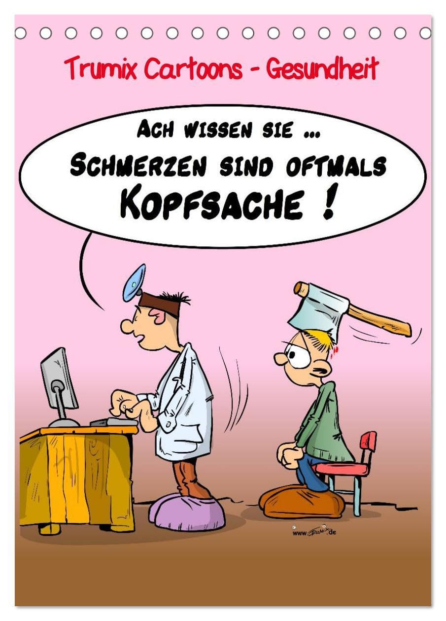 Trumix Cartoons - Gesundheit (Tischkalender 2026 DIN A5 hoch), CALVENDO Monatskalender: Cartoons zum Thema "Gesundheit" von Trumix (CALVENDO Spass) Leisure, Home & Garden