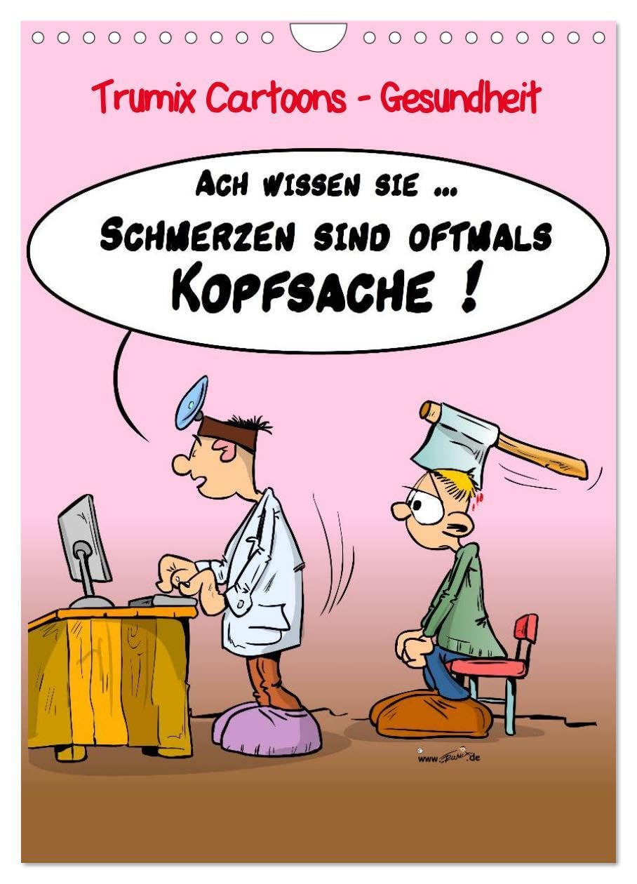 Trumix Cartoons - Gesundheit (Wandkalender 2026 DIN A4 hoch), CALVENDO Monatskalender: Cartoons zum Thema "Gesundheit" von Trumix (CALVENDO Spass) Leisure, Home & Garden