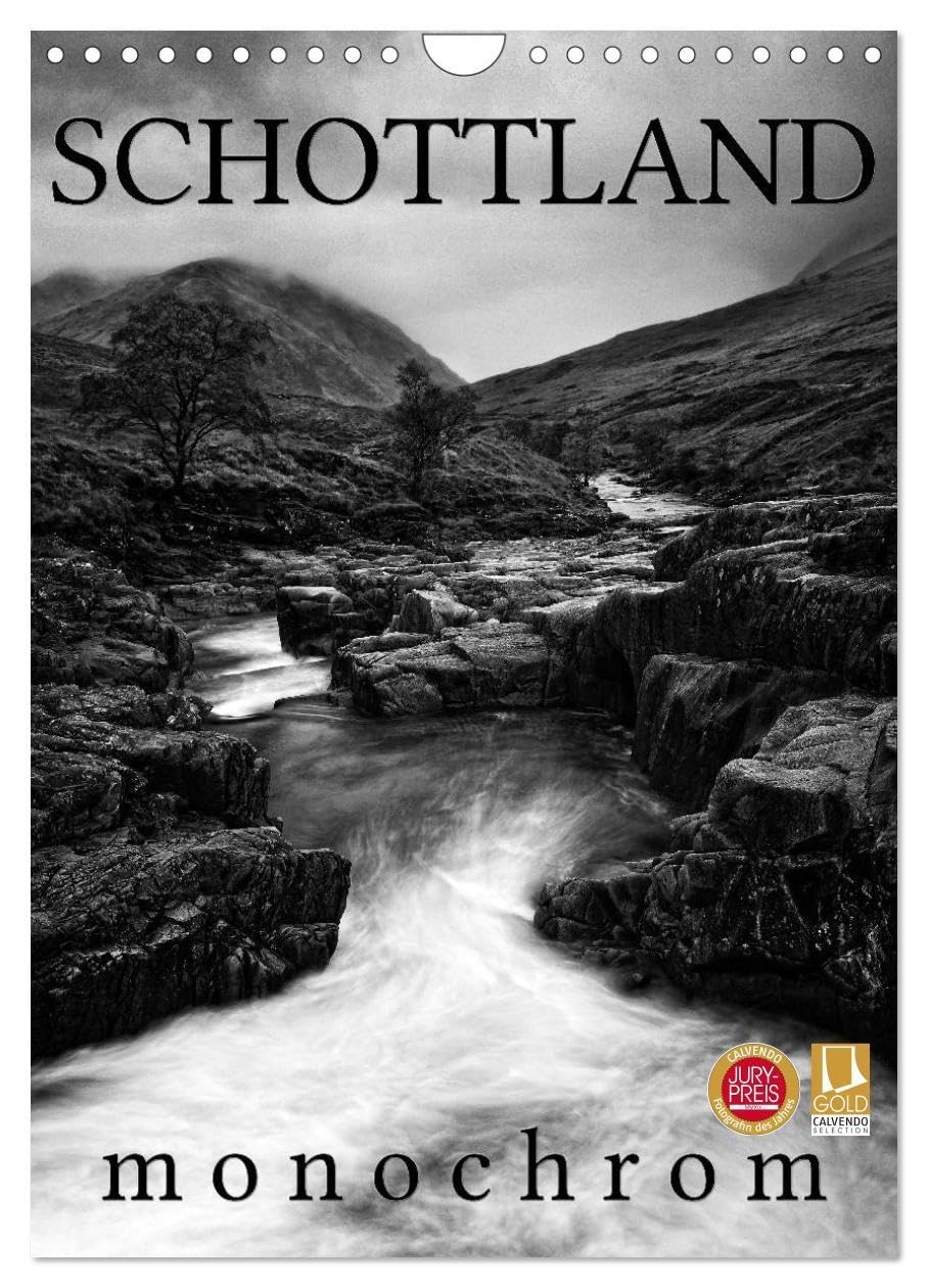 Schottland Monochrom (Wandkalender 2026 DIN A4 hoch), CALVENDO Monatskalender: Erleben Sie Schottland in Monochrom (CALVENDO Orte) Leisure, Home & Garden