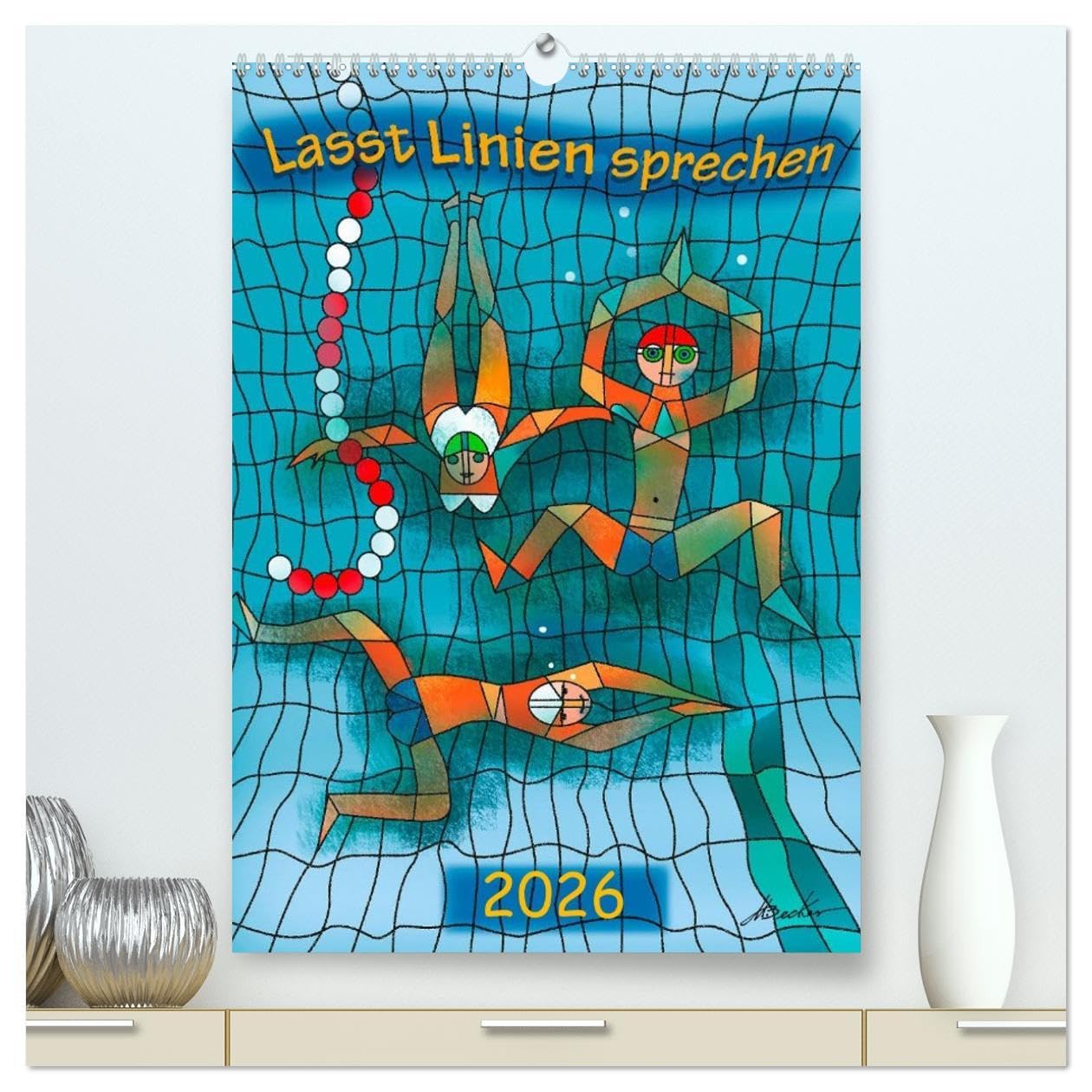 Lasst Linien sprechen (hochwertiger Premium Wandkalender 2026 DIN A2 hoch), Kunstdruck in Hochglanz: Digitale Bilder, konstruiert aus Linien und Flächen (CALVENDO Kunst) Leisure, Home & Garden