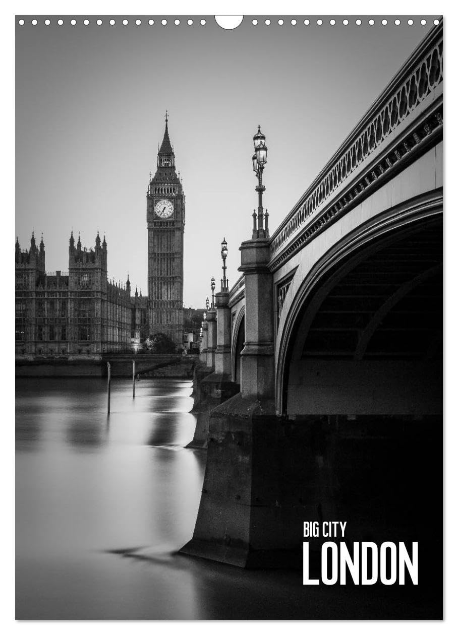 Big City London (Wandkalender 2026 DIN A3 hoch), CALVENDO Monatskalender: Es erwarten Sie zwölf klassische London Ansichten in Schwarz-Weiß (CALVENDO Orte) Business & Technology