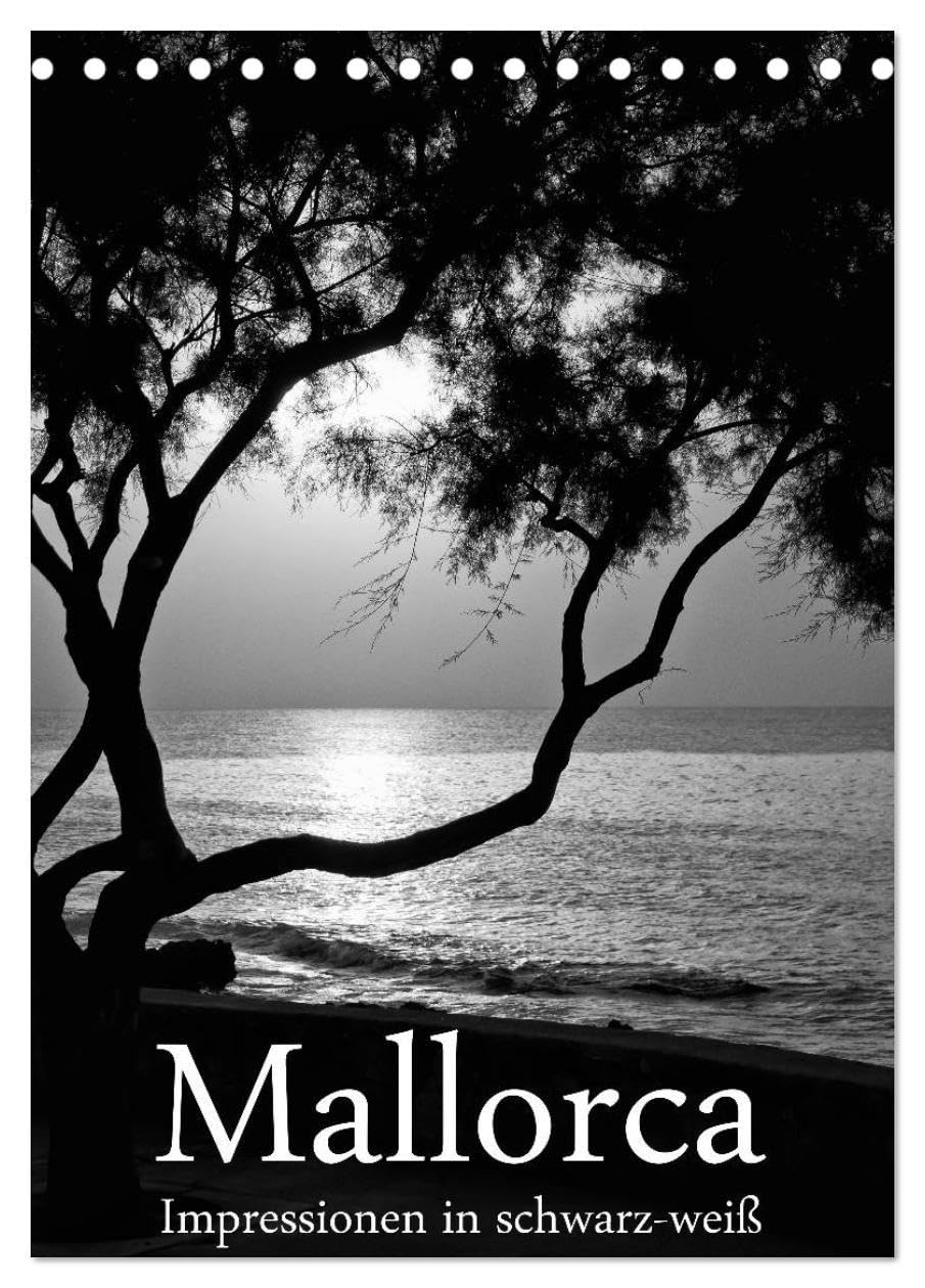 Mallorca Impressionen in schwarz-weiß (Tischkalender 2026 DIN A5 hoch), CALVENDO Monatskalender: Mallorca Kalender in schwarz-weiß (CALVENDO Natur) Photography