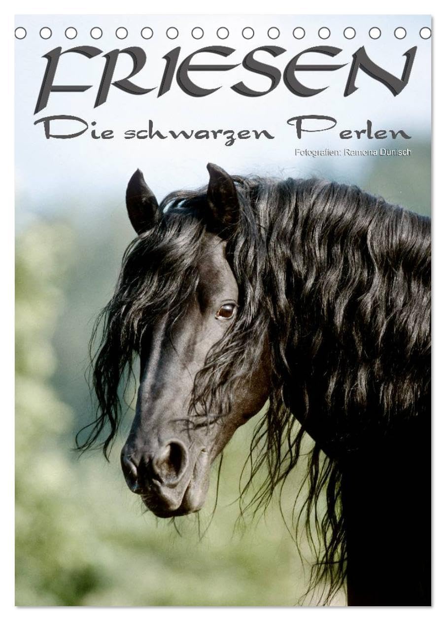 Friesen - die schwarzen Perlen (Tischkalender 2026 DIN A5 hoch), CALVENDO Monatskalender: Friesen - besonders schöne, herrlich lackschwarze Pferde (CALVENDO Tiere) Natural Sciences