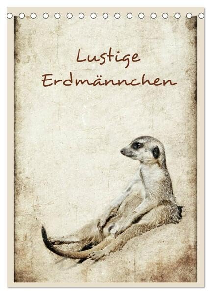 Lustige Erdmännchen (Tischkalender 2026 DIN A5 hoch), CALVENDO Monatskalender: Erdmännchen humorvoll präsentiert (CALVENDO Tiere) Film, Art & Culture