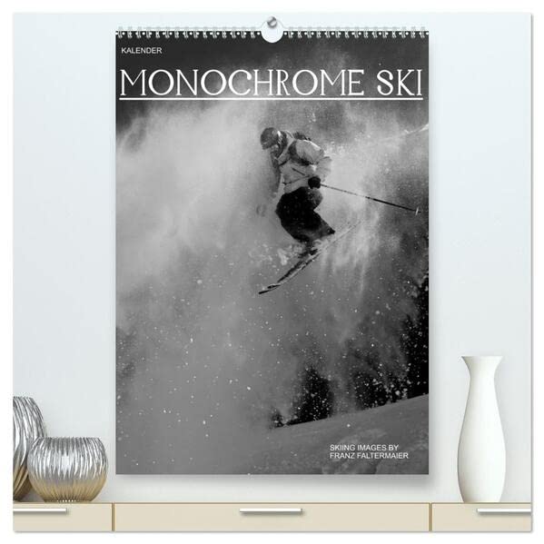 Monochrome Ski (hochwertiger Premium Wandkalender 2026 DIN A2 hoch), Kunstdruck in Hochglanz: Verschiedene Skimotive von meinen Reisen. Different b/w images of my skiing ventures (CALVENDO Sport) Leisure, Home & Garden