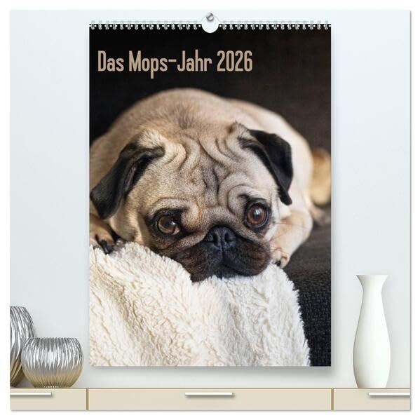 Das Mops-Jahr 2026 (hochwertiger Premium Wandkalender 2026 DIN A2 hoch), Kunstdruck in Hochglanz: Die Mops-Hündin "Hilde" ist die ständige, ... Beate Zoellner (CALVENDO Tiere) Natural Sciences