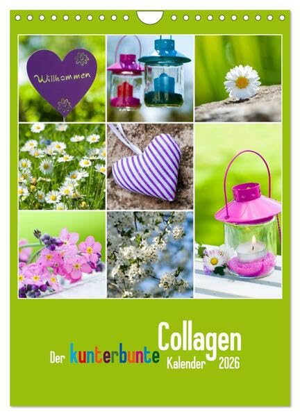 Der kunterbunte Collagen Kalender (Wandkalender 2026 DIN A4 hoch), CALVENDO Monatskalender: Farbenfrohe Collagen rund ums Jahr (CALVENDO Natur) Leisure, Home & Garden