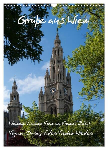 Grüsse aus Wien (Wandkalender 2026 DIN A3 hoch), CALVENDO Monatskalender: Wien ist eine sehenswerte Stadt, reich an historischen Bauten und Sehenswürdigkeiten. (CALVENDO Orte) Photography