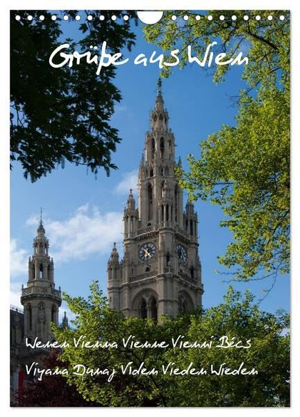 Grüsse aus Wien (Wandkalender 2026 DIN A4 hoch), CALVENDO Monatskalender: Wien ist eine sehenswerte Stadt, reich an historischen Bauten und Sehenswürdigkeiten. (CALVENDO Orte) Photography