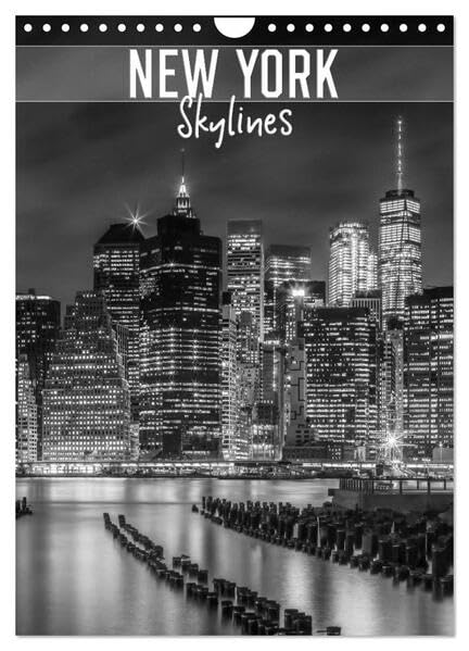 NEW YORK Skylines (Wandkalender 2026 DIN A4 hoch), CALVENDO Monatskalender: Urbane Impressionen in monochrom (CALVENDO Orte) Leisure, Home & Garden
