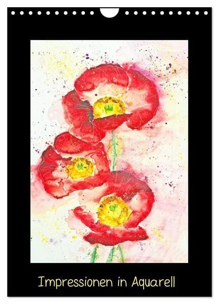 Impressionen in Aquarell (Wandkalender 2026 DIN A4 hoch), CALVENDO Monatskalender: von Andrea Fettweis (CALVENDO Kunst) Film, Art & Culture