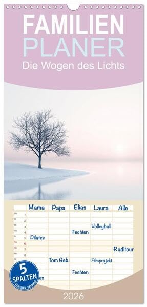 Familienplaner 2026 - Die Wogen des Lichts mit 5 Spalten (Wandkalender, 21 x 45 cm) CALVENDO: Dieser Kalender lädt Sie ein, in die beruhigende ... reinsten Form ein. (CALVENDO Gesundheit) Social Sciences
