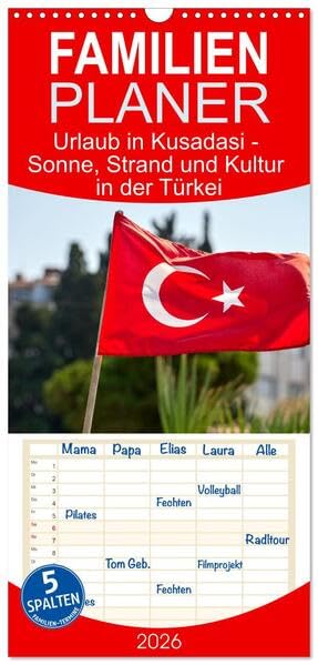Familienplaner 2026 - Urlaub in Kusadasi - Sonne, Strand und Kultur in der Türkei mit 5 Spalten (Wandkalender, 21 x 45 cm) CALVENDO: Reiseerinnerungen ... Momente der Küstenstadt (CALVENDO Orte) Leisure, Home & Garden