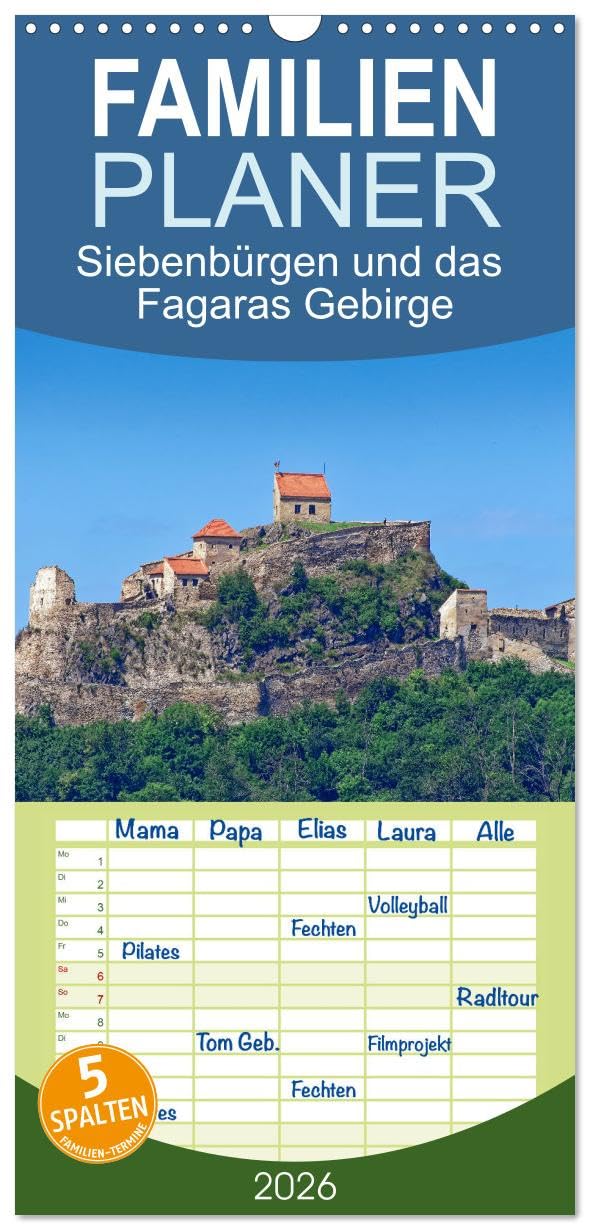 Familienplaner 2026 - Siebenbürgen und das Fagaras Gebirge mit 5 Spalten (Wandkalender, 21 cm x 45 cm), CALVENDO Business & Technology