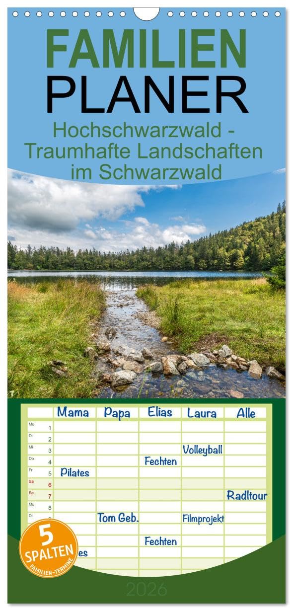 Familienplaner 2026 - Hochschwarzwald - Traumhafte Landschaften im Schwarzwald mit 5 Spalten (Wandkalender, 21 x 45 cm) CALVENDO: Entdecken Sie die ... im Hochschwarzwald. (CALVENDO Natur) Leisure, Home & Garden