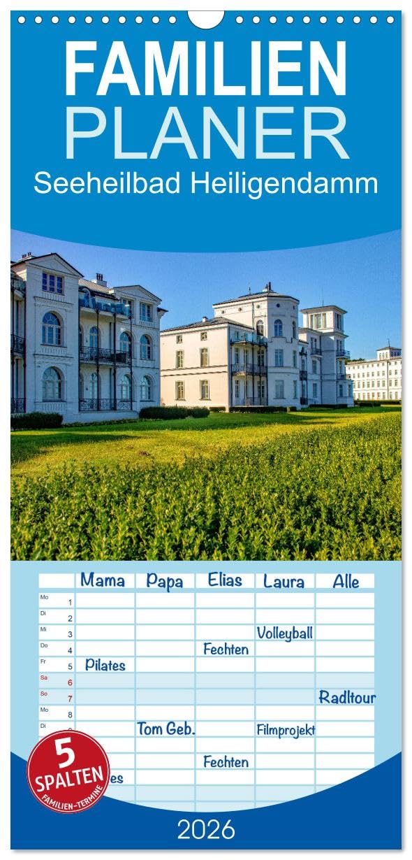 Familienplaner 2026 - Seeheilbad Heiligendamm mit 5 Spalten (Wandkalender, 21 cm x 45 cm), CALVENDO Business & Technology