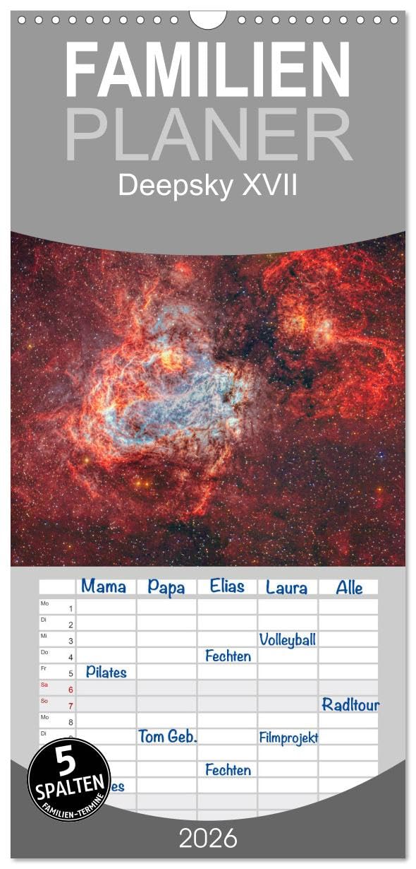 Familienplaner 2026 - Deepsky XVII mit 5 Spalten (Wandkalender, 21 x 45 cm) CALVENDO: Neue Bilder des bekannten Astrofotografen (CALVENDO Wissenschaft) Business & Technology
