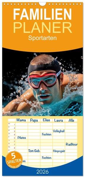 Familienplaner 2026 - Sportarten mit 5 Spalten (Wandkalender, 21 x 45 cm) CALVENDO: Sportarten sind verschiedene körperliche Aktivitäten, die von ... nur zur Freizeitgestaltung zu verbessern. Film, Art & Culture