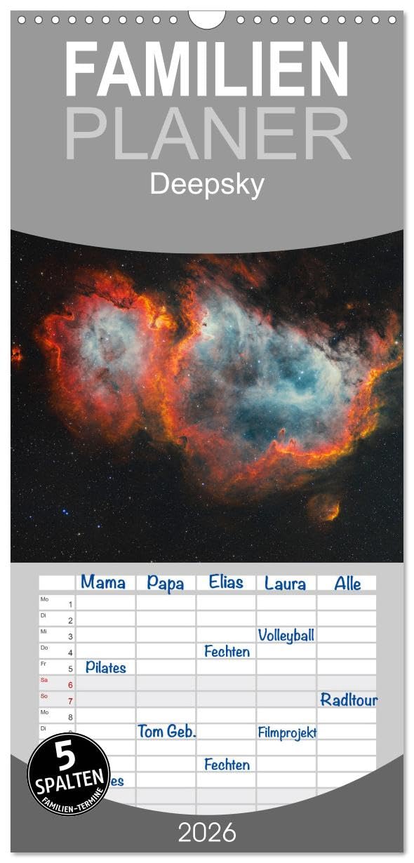 Familienplaner 2026 - Deepsky 2026 mit 5 Spalten (Wandkalender, 21 cm x 45 cm), CALVENDO Business & Technology
