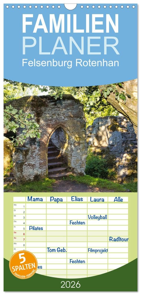 Familienplaner 2026 - Felsenburg Rotenhan mit 5 Spalten (Wandkalender, 21 cm x 45 cm), CALVENDO Business & Technology