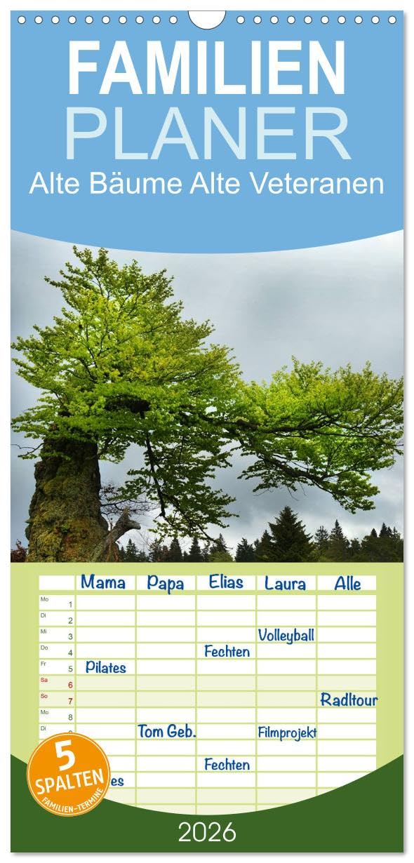 Familienplaner 2026 - Alte Bäume Alte Veteranen mit 5 Spalten (Wandkalender, 21 cm x 45 cm), CALVENDO Contemporary literature