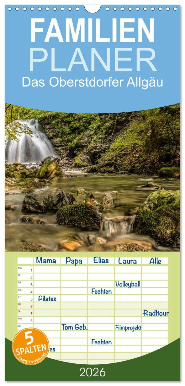 Familienplaner 2026 - Das Oberstdorfer Allgäu mit 5 Spalten (Wandkalender, 21 cm x 45 cm), CALVENDO Business, Finance & Career