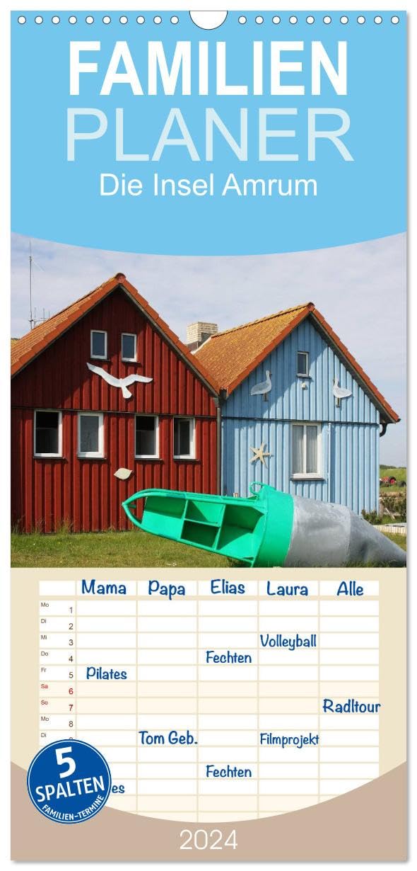 Familienplaner 2026 - Die Insel Amrum mit 5 Spalten (Wandkalender, 21 cm x 45 cm), CALVENDO Living & Furnishing