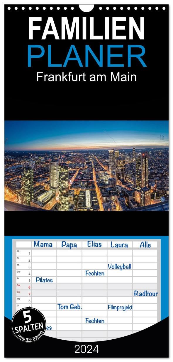 Familienplaner 2026 - Frankfurt am Main mit 5 Spalten (Wandkalender, 21 cm x 45 cm), CALVENDO Photography