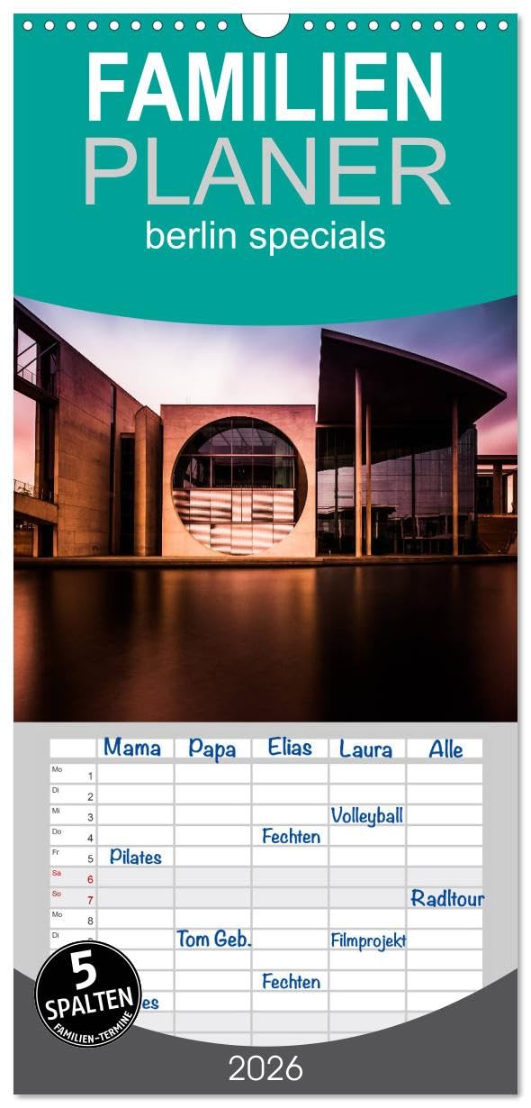 Familienplaner 2026 - berlin specials mit 5 Spalten (Wandkalender, 21 cm x 45 cm), CALVENDO Business & Technology