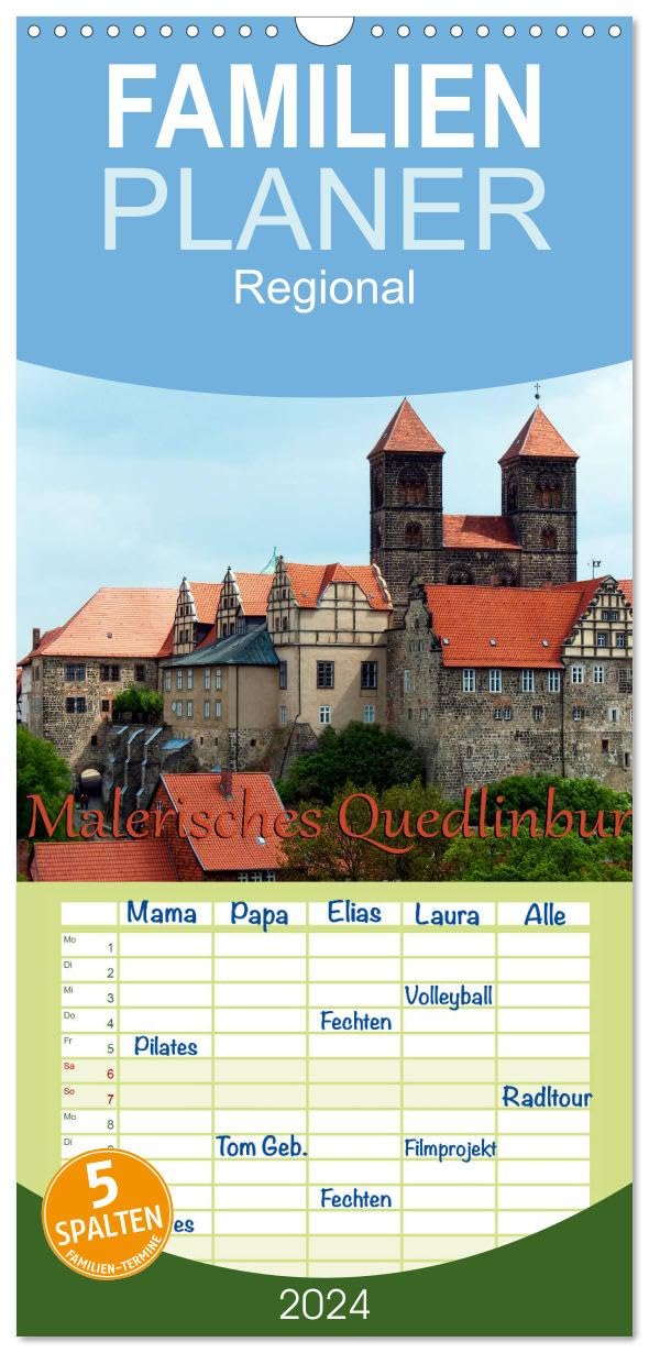 Familienplaner 2026 - Malerisches Quedlinburg mit 5 Spalten (Wandkalender, 21 cm x 45 cm), CALVENDO Leisure, Home & Garden