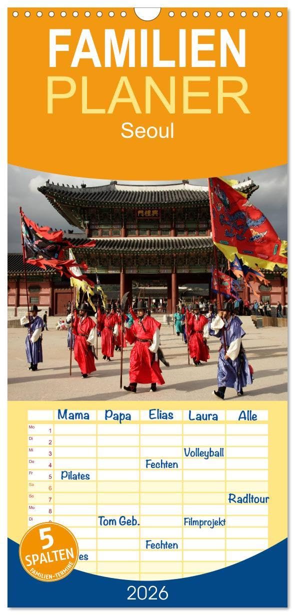 Familienplaner 2026 - Seoul mit 5 Spalten (Wandkalender, 21 x 45 cm) CALVENDO: Die südkoreanische Metropole in 13 faszinierenden Bildern vom Reisefotografen Peter Schickert. (CALVENDO Orte) Leisure, Home & Garden