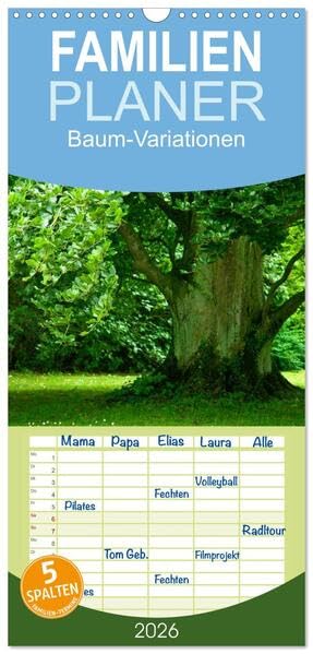 Familienplaner 2026 - Baum-Variationen mit 5 Spalten (Wandkalender, 21 x 45 cm) CALVENDO: Ob als Wald, Allee oder einzelstehender Blickfang – Bäume ... und nachhaltig. (CALVENDO Natur) Leisure, Home & Garden