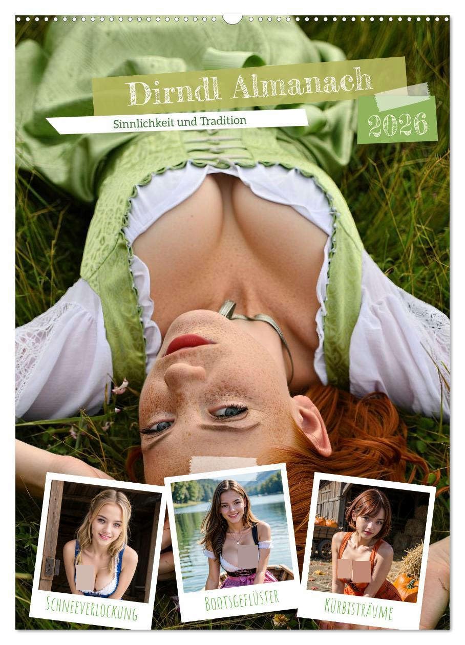 Dirndl Almanach (Wandkalender 2026 DIN A2 hoch), CALVENDO Monatskalender Social Sciences