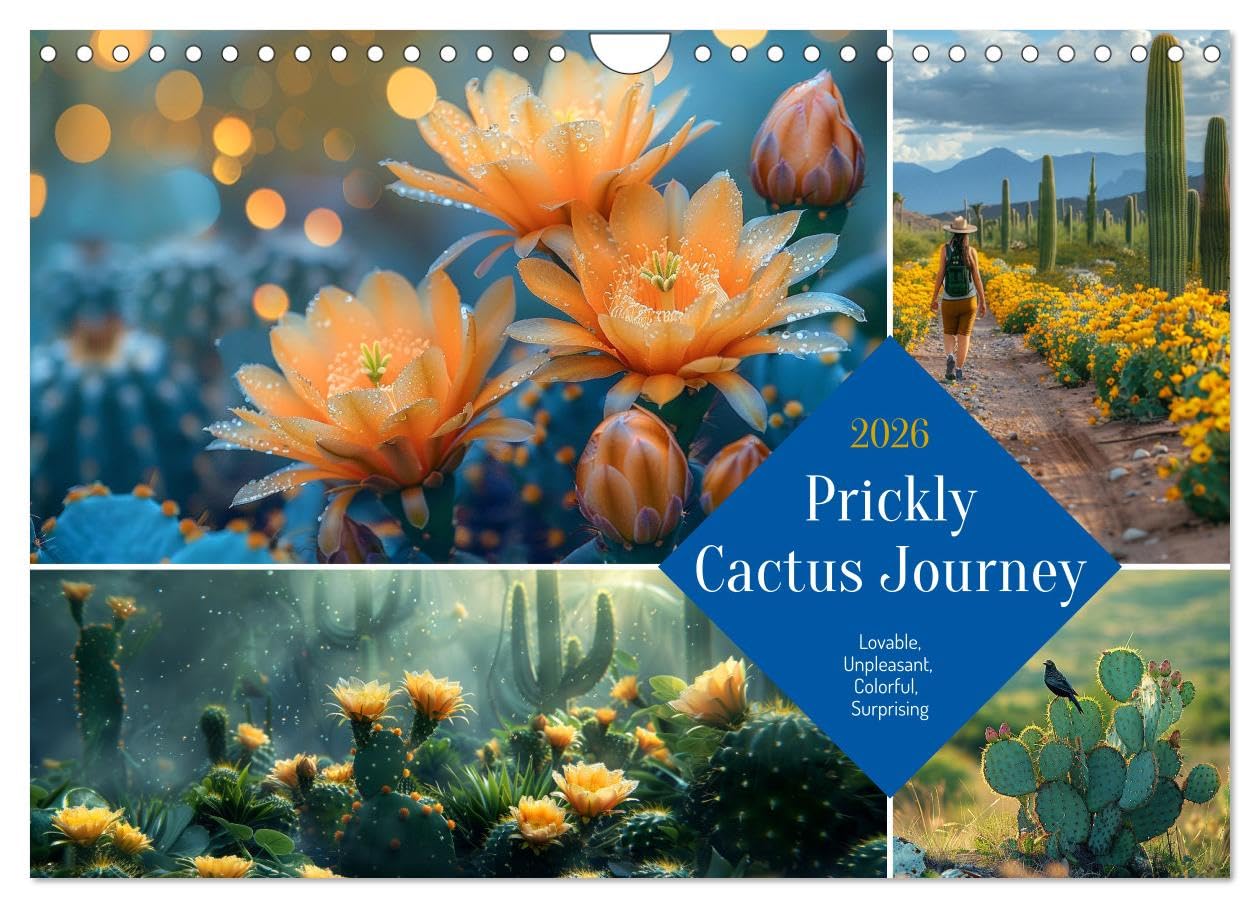 Prickly Cactus Journey (Wall Calendar 2026 DIN A4 landscape), CALVENDO 12 Month Wall Calendar: Flowering spines - An annual journey through cacti Leisure, Home & Garden