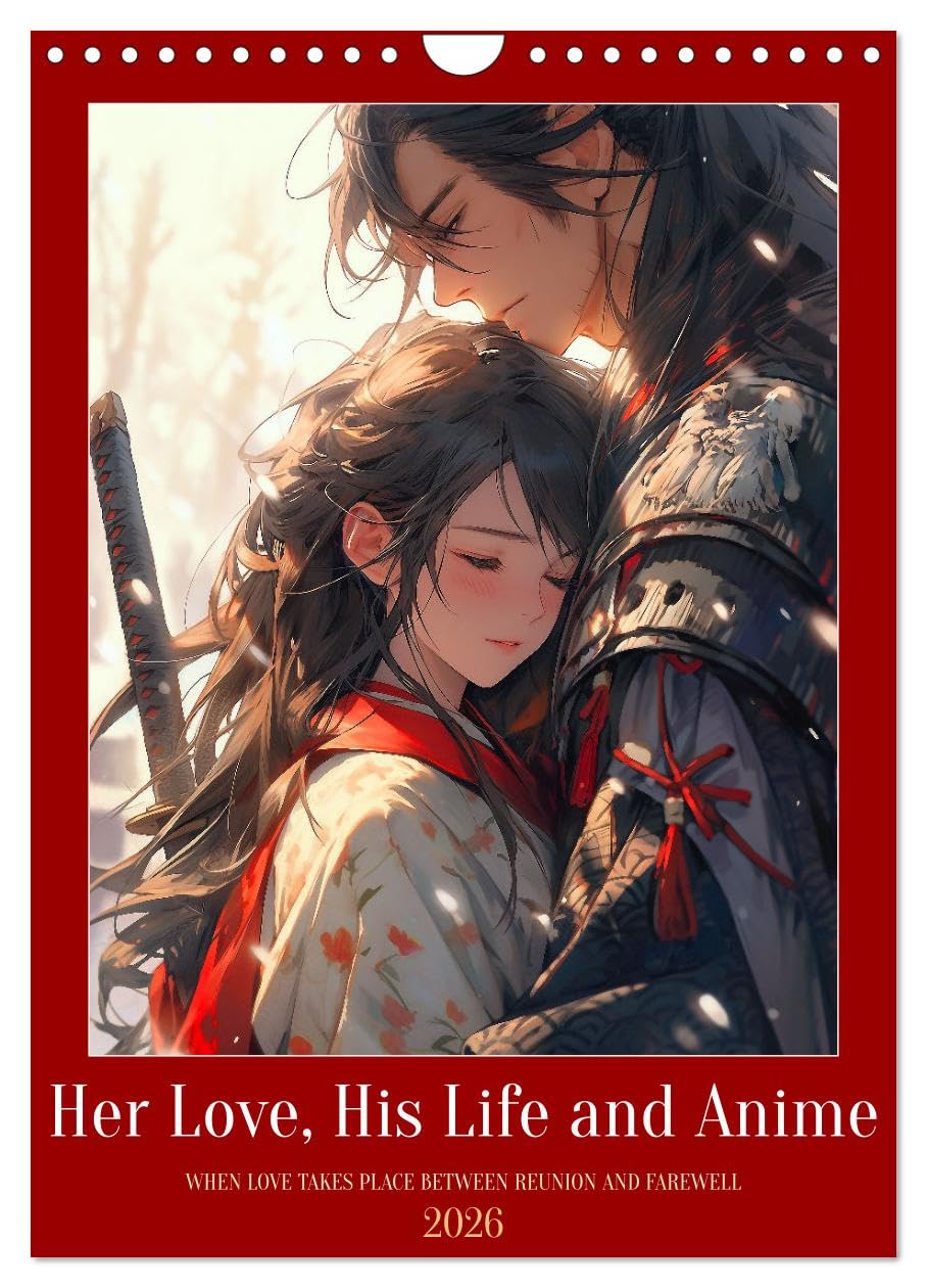Her Love, His Life and Anime (Wall Calendar 2026 DIN A4 portrait), CALVENDO 12 Month Wall Calendar: Various love scenes captured in the popular anime manga style Social Sciences