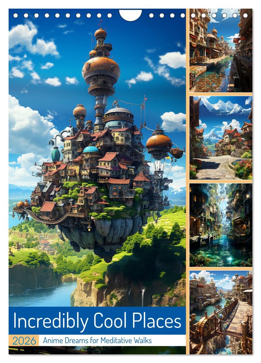 Incredibly Cool Places (Wall Calendar 2026 DIN A4 portrait), CALVENDO 12 Month Wall Calendar: Wander with your eyes through loving anime - manga worlds Manga
