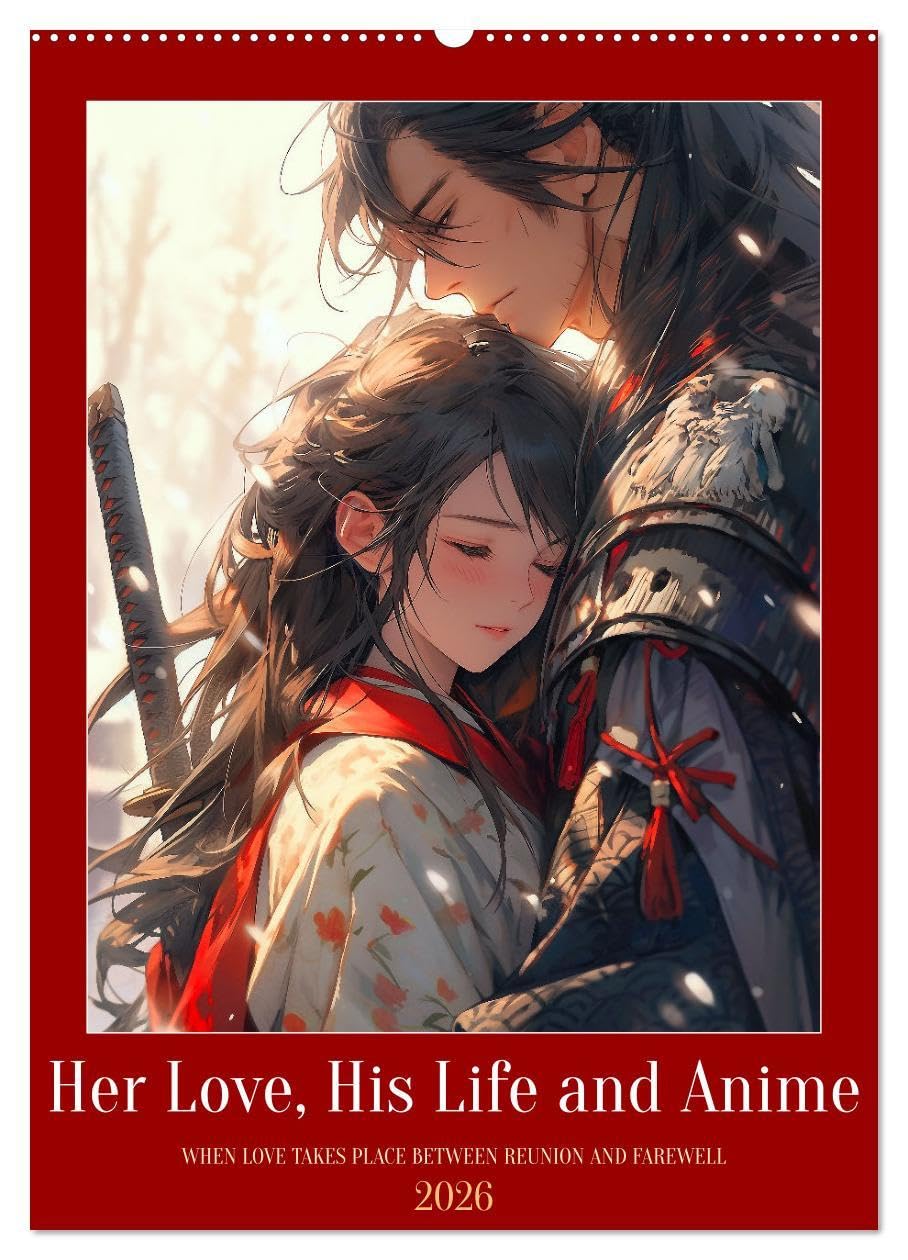 Her Love, His Life and Anime (Wall Calendar 2026 DIN A2 portrait), CALVENDO 12 Month Wall Calendar: Various love scenes captured in the popular anime manga style Social Sciences