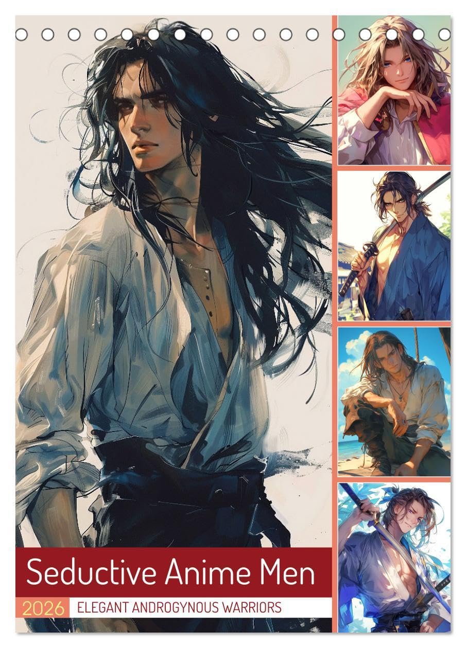 Seductive Anime Men (Desk Calendar 2026 DIN A5 portrait), CALVENDO 12 Month DeskCalendar: Anime aesthetics meet spiritual masculine strength Social Sciences
