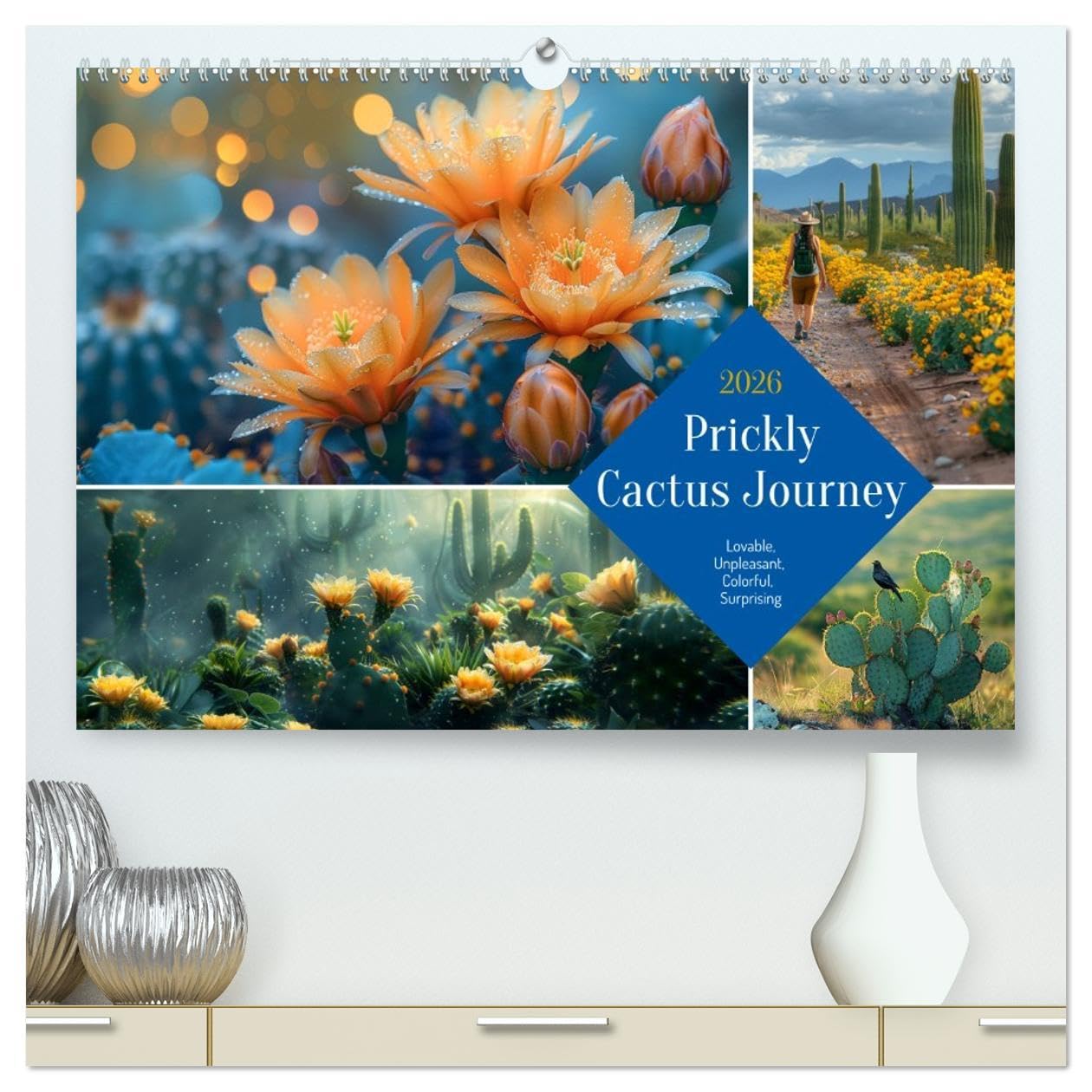 Prickly Cactus Journey (High Quality Premium Wall Calendar 2026 DIN A2 landscape),CALVENDO 12 Month Wall Calendar: Flowering spines - An annual journey through cacti Leisure, Home & Garden