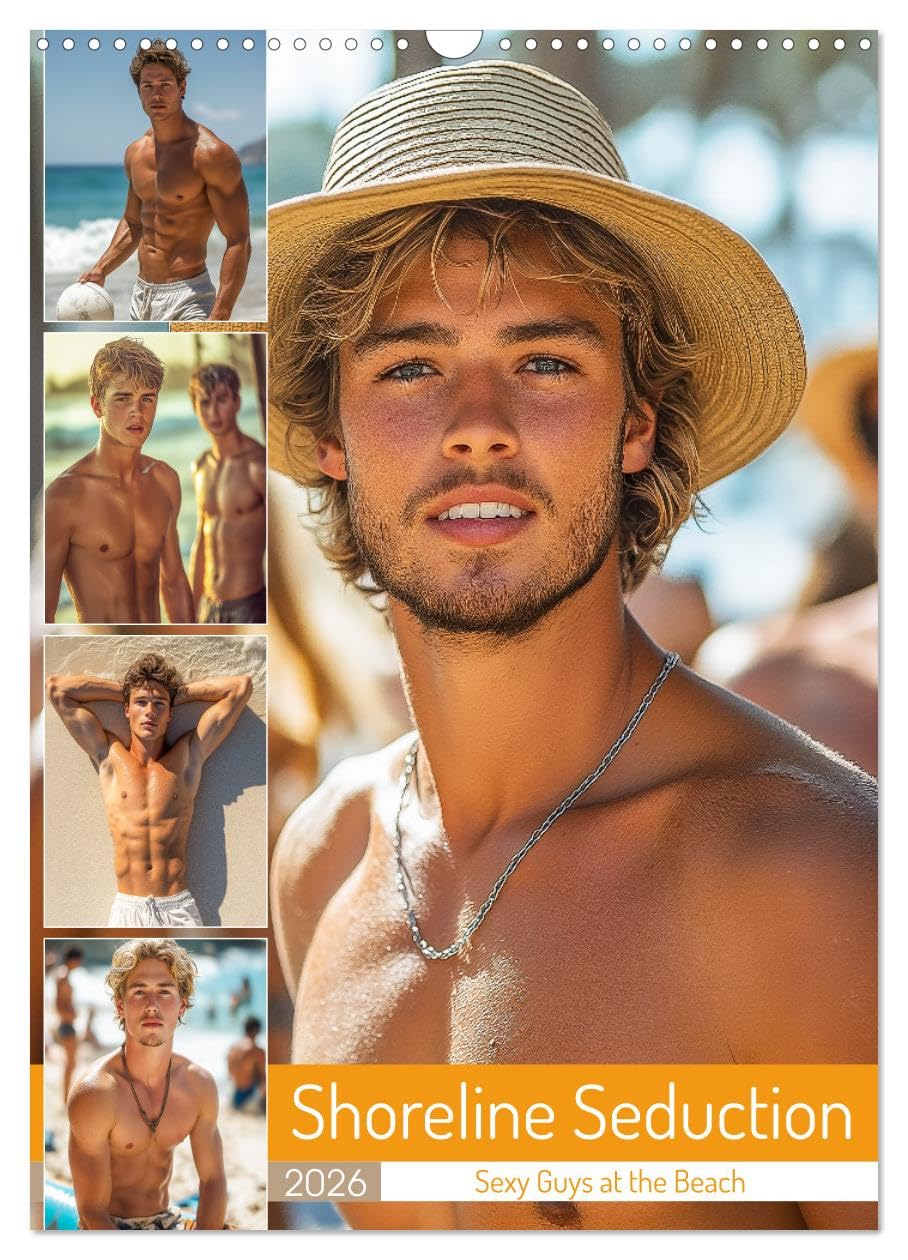 Shoreline Seduction - Sexy Guys at the Beach (Wall Calendar 2026 DIN A3 portrait), CALVENDO 12 Month Wall Calendar: Twelve months of sexy, muscular ... Pure temptation and eroticism all year round Social Sciences