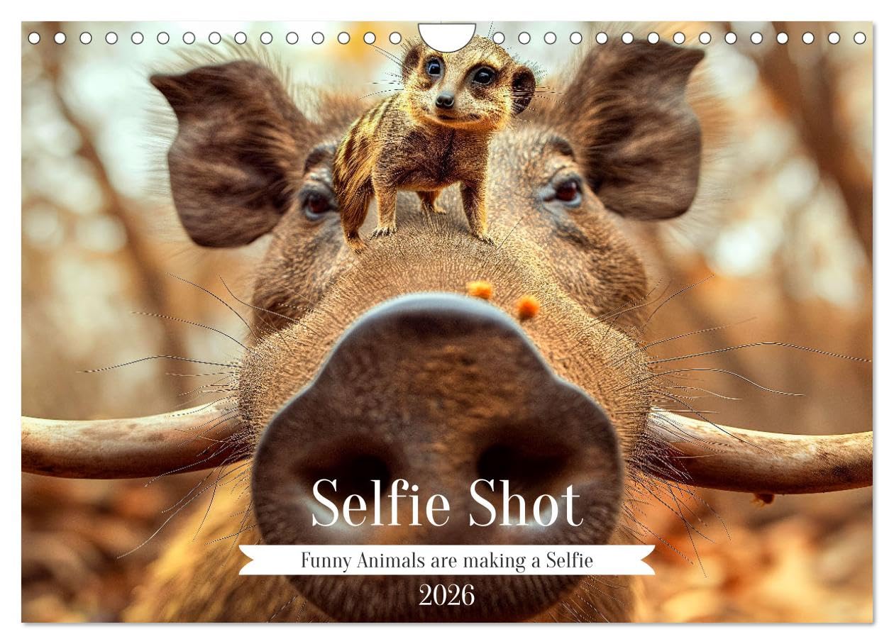 Selfie Shot (Wall Calendar 2026 DIN A4 landscape), CALVENDO 12 Month Wall Calendar: Funny Animals making a Selfie Film, Art & Culture
