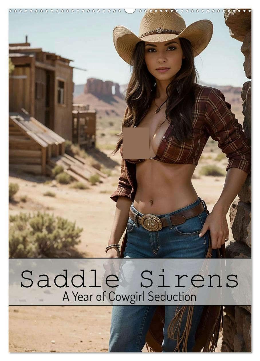 Saddle Sirens (Wall Calendar 2026 DIN A2 portrait), CALVENDO 12 Month Wall Calendar: A Year of Cowgirl Seduction Photography