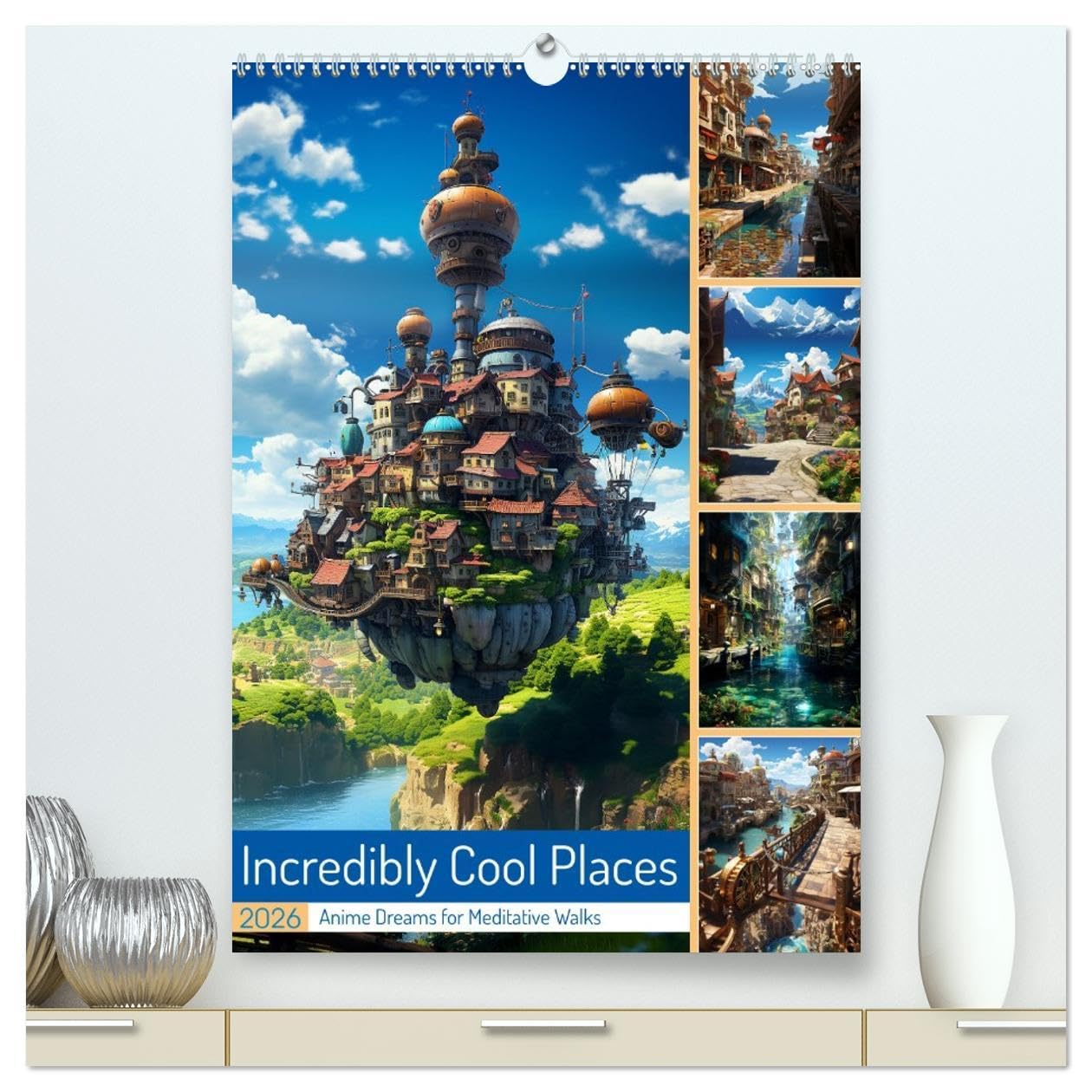 Incredibly Cool Places (High Quality Premium Wall Calendar 2026 DIN A2 portrait),CALVENDO 12 Month Wall Calendar: Wander with your eyes through loving anime - manga worlds Manga
