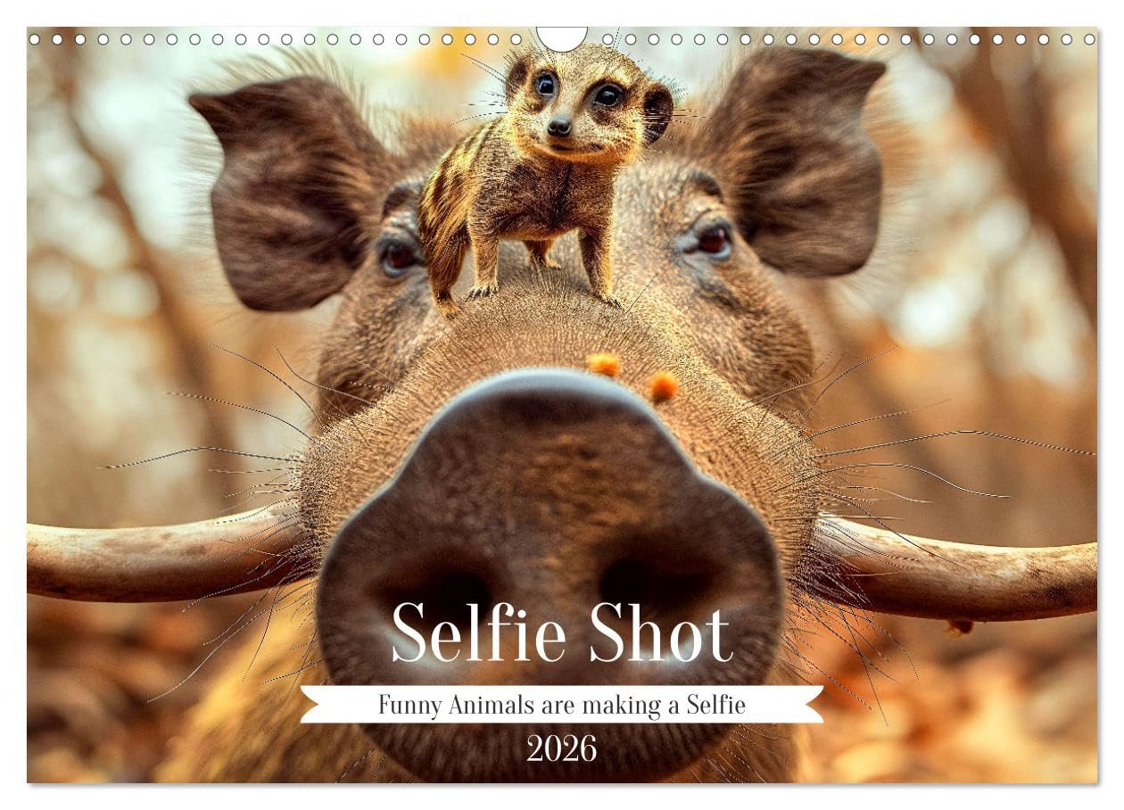 Selfie Shot (Wall Calendar 2026 DIN A3 landscape), CALVENDO 12 Month Wall Calendar: Funny Animals making a Selfie Film, Art & Culture