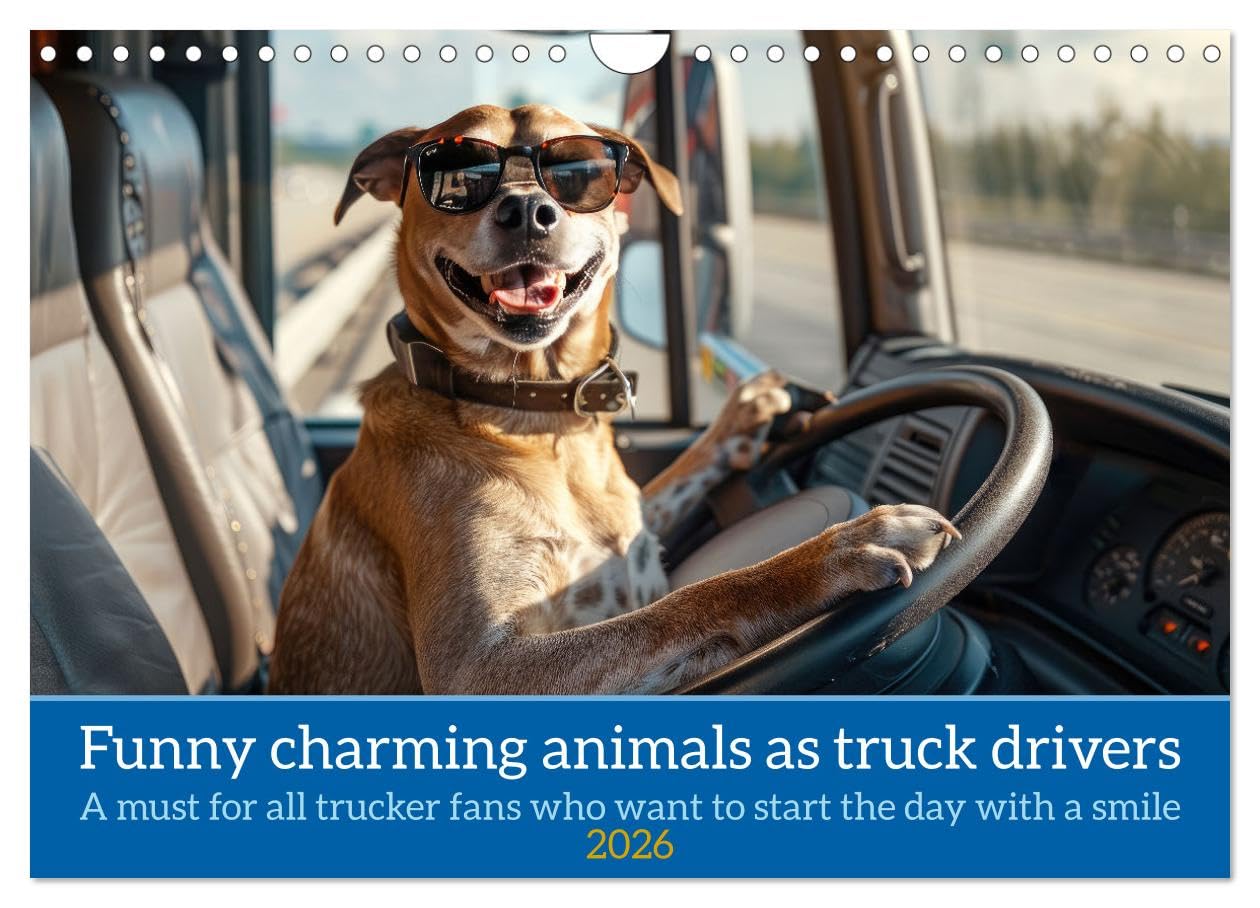 Funny charming animals as truck drivers (Wall Calendar 2026 DIN A4 landscape), CALVENDO 12 Month Wall Calendar: For all lorry and trucker fans who want to start the day with a smile Books