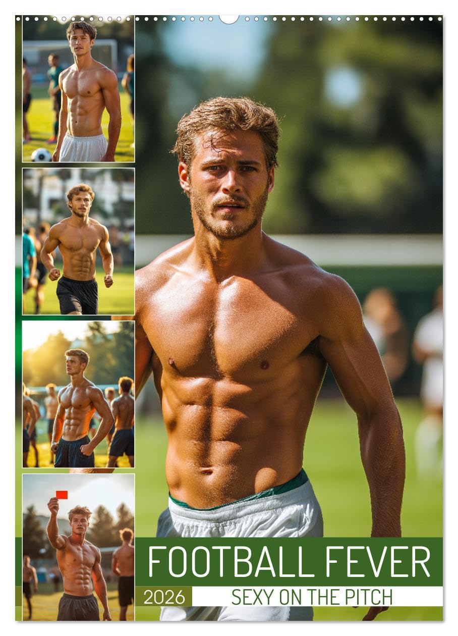 Football Fever - Sexy on the Pitch (Wall Calendar 2026 DIN A2 portrait), CALVENDO 12 Month Wall Calendar: Discover athletic footballers in action, ... sport and sensuality for every football fan LGBTQ+