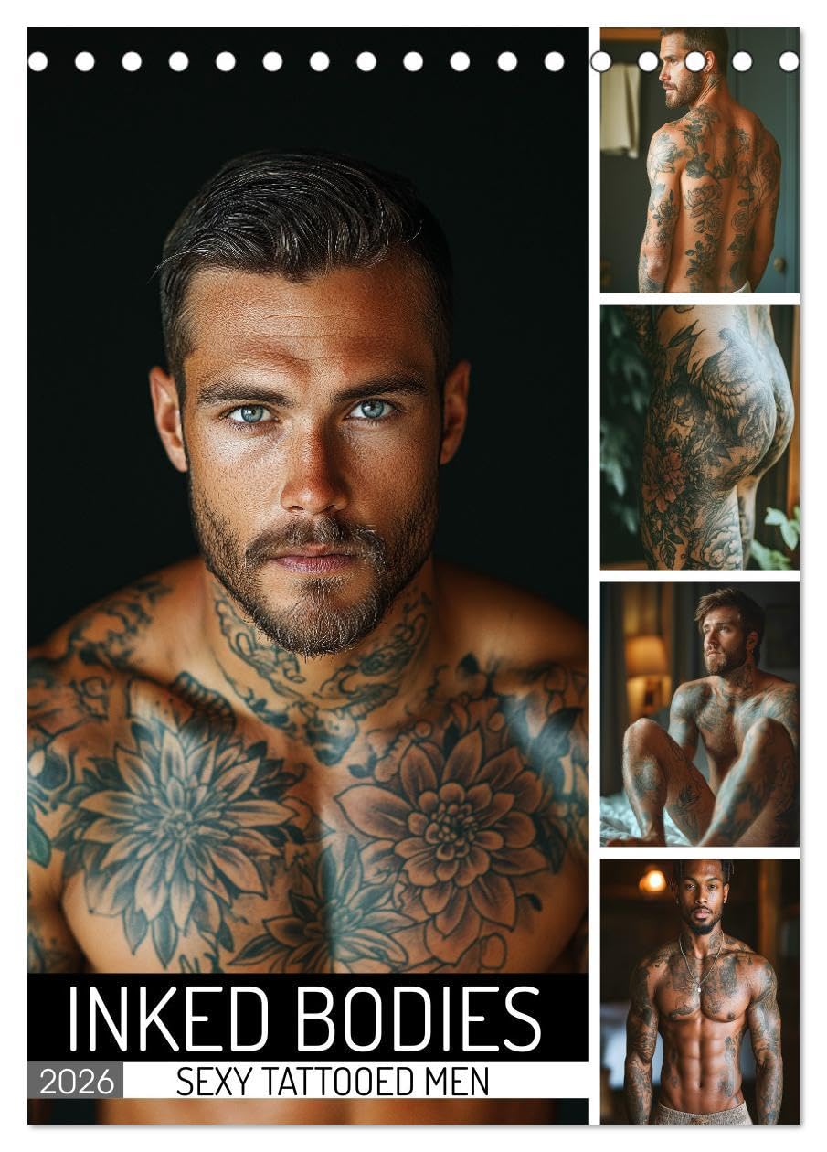 Inked Bodies - Sexy Tattooed Men (Desk Calendar 2026 DIN A5 portrait), CALVENDO 12 Month DeskCalendar: Discover the beauty of tattooed men with ... intricate tattoos, perfect for art lovers Social Sciences